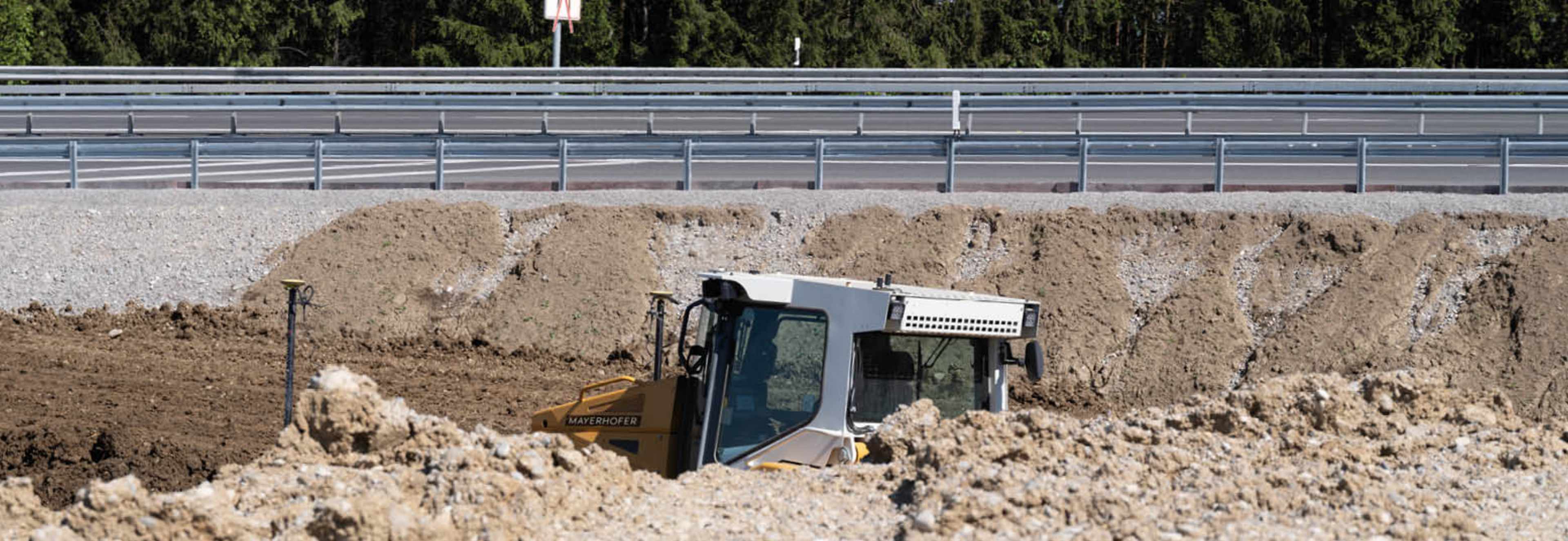 erdbau bagger autobahn